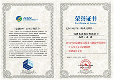 2015 Top 10 Customized Home Design Brands Certificates