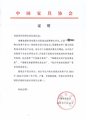 Proof from the China Association of Industry (Ranked First in the Industry)